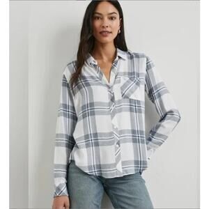 🤍 Rails “Hunter” Button-Up Shirt – White Sterling Plaid - Size Small🤍